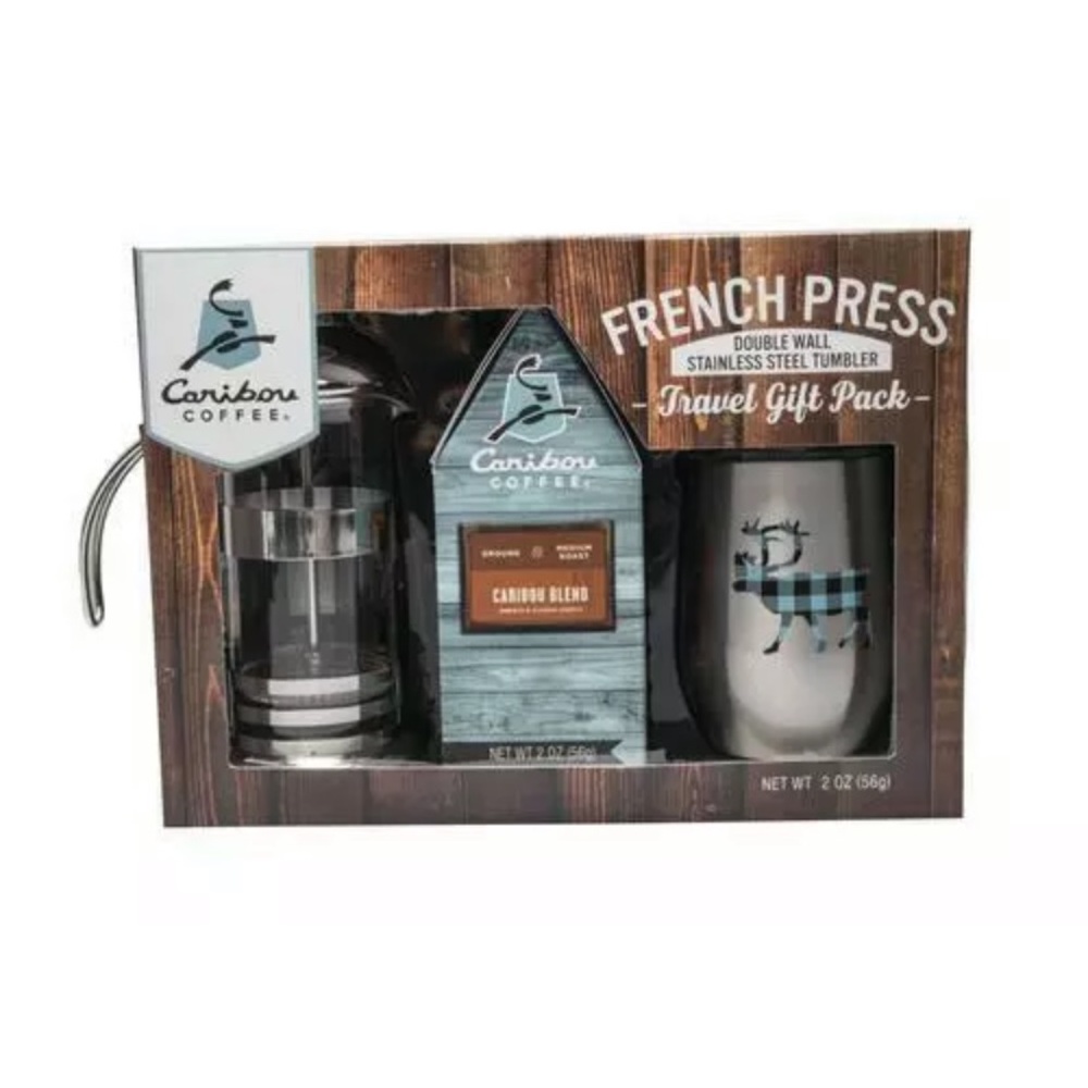 Caribou Coffee French PressTravel Tumbler Gift Set